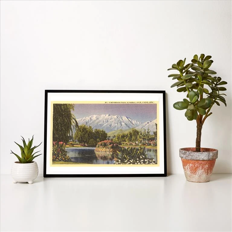 UT-138 Mt. Timpanogos, Provo, Utah - Vintage Image Art Print, Individual Print