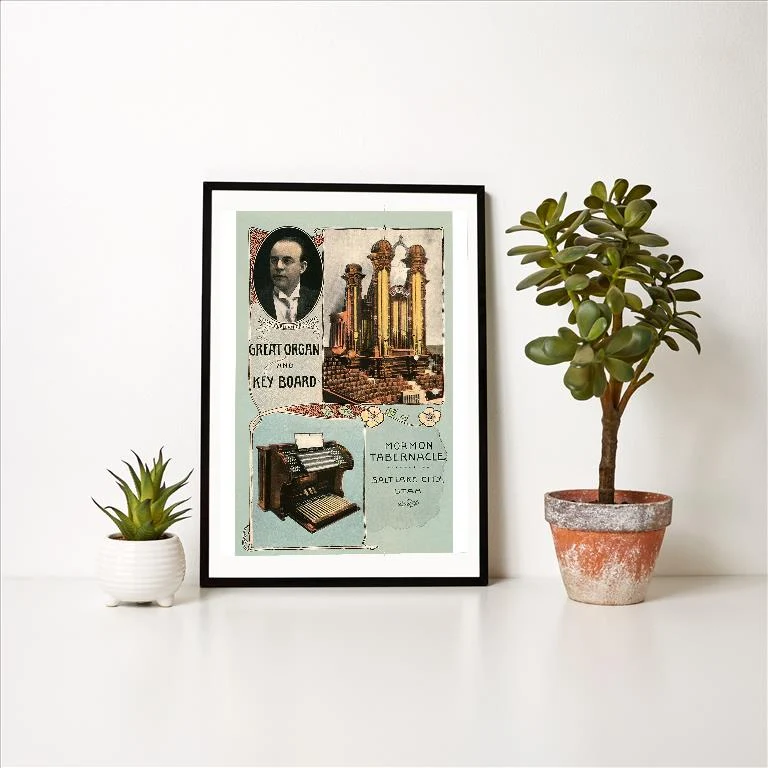 UT-222 Organ and Keyboard, Mormon Tabernacle - Vintage Image Art Print, Individual Print