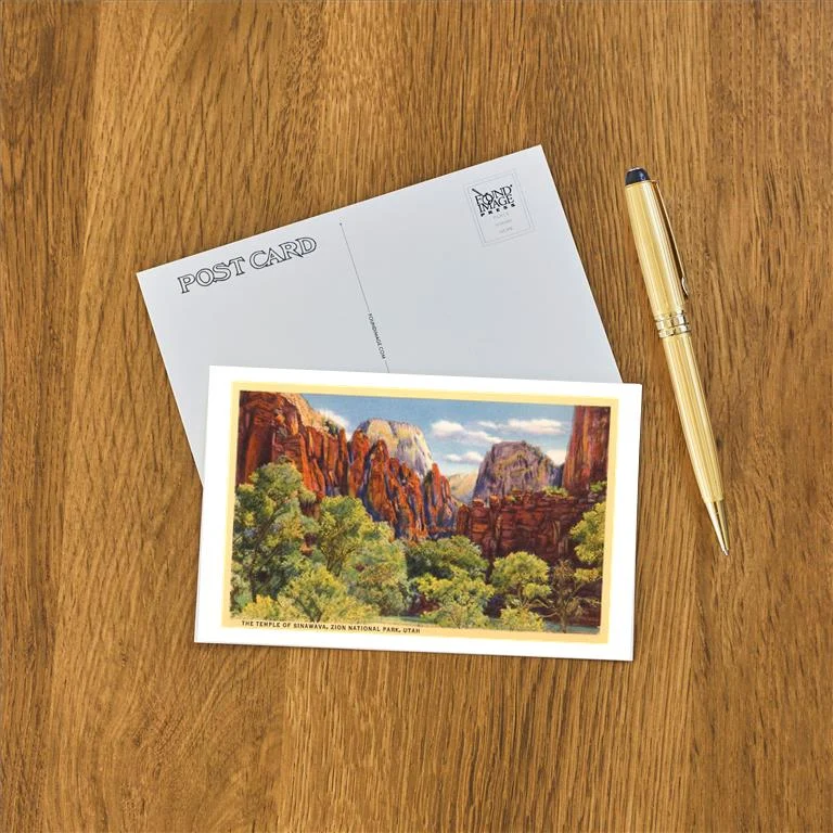 UT-29 Temple of Sinawava, Zion Park, Utah - Vintage Image Postcard, Pack of 10