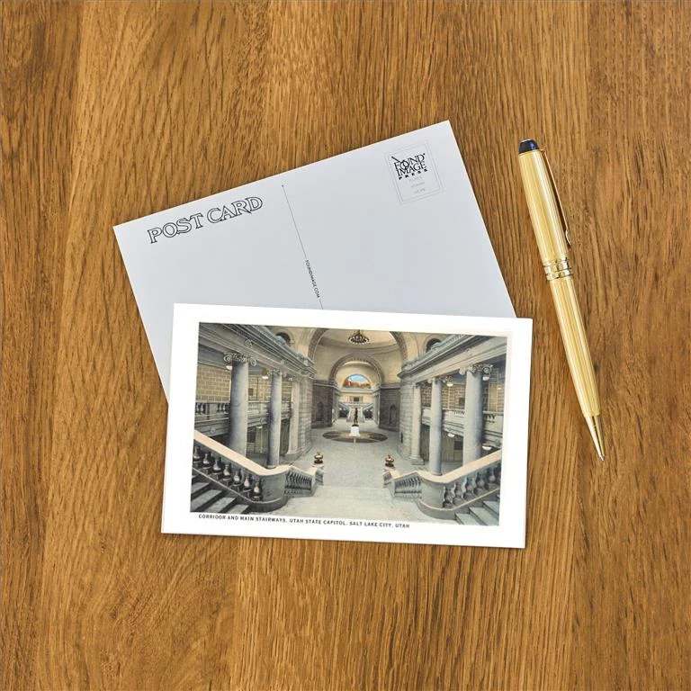 UT-172 Staircases, State Capitol, Salt Lake City, Utah - Vintage Image Postcard, Pack of 10