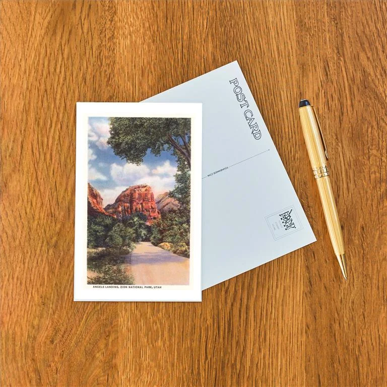 UT-79 Angel's Landing, Zion National Park, Utah - Vintage Image Postcard, Pack of 10