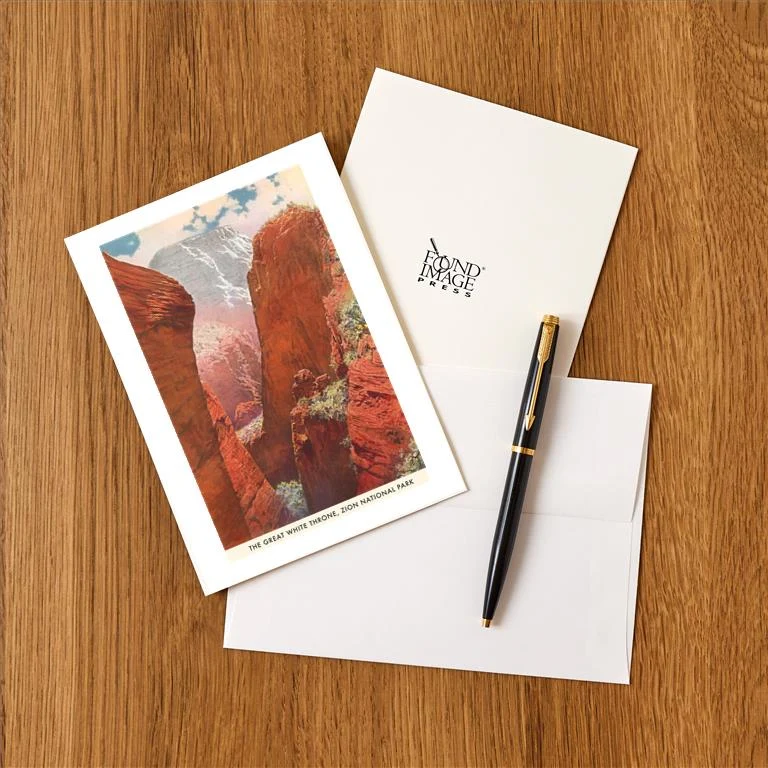 UT-226 Great White Throne, Zion - Vintage Image Greeting Card, Pack of 4