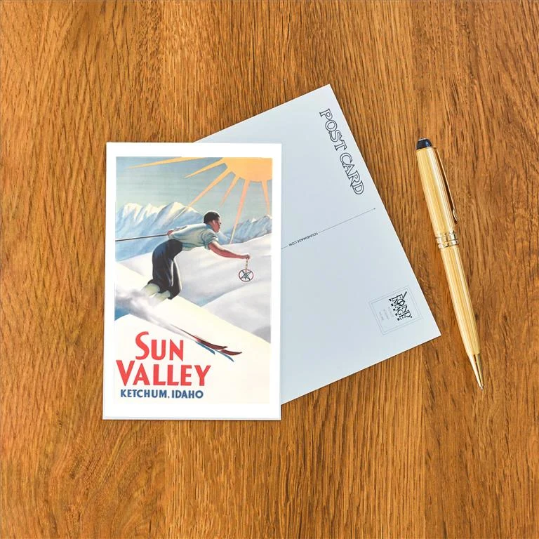WS-169 Sun Valley Travel Poster - Vintage Image Postcard, Pack of 10
