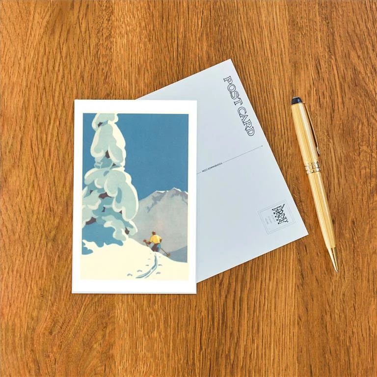 WS-14 Skier, Graphics - Vintage Image Postcard, Pack of 10