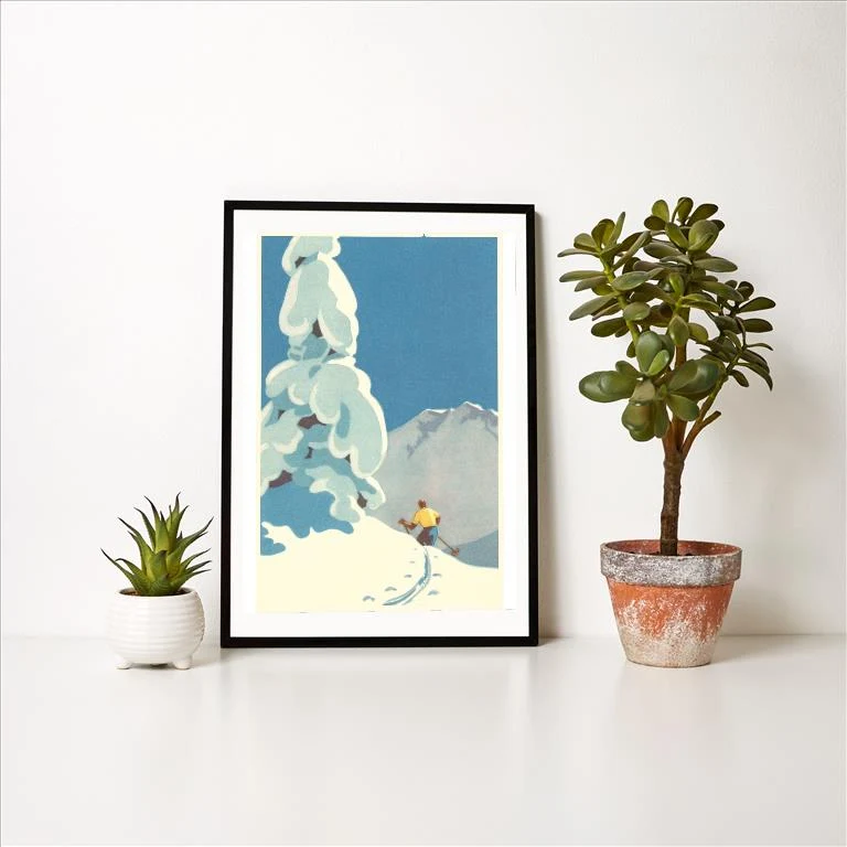 WS-14 Skier, Graphics - Vintage Image Art Print, Individual Print