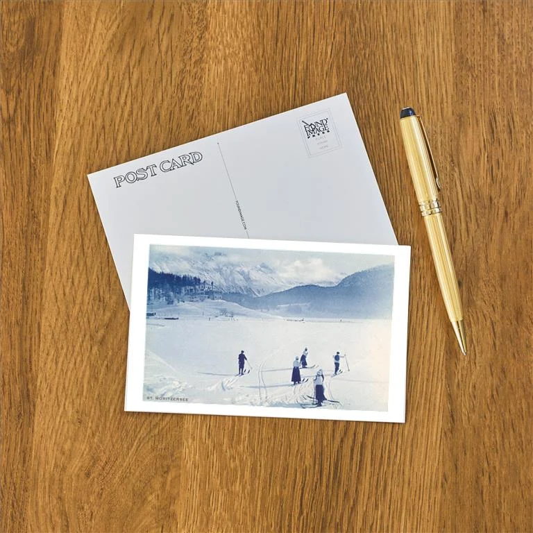 WS-106 Cross-Country Skiing in the Alps - Vintage Image Postcard, Pack of 10