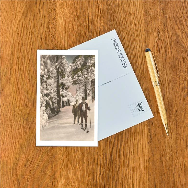 WS-24 Cross-Country Skiers - Vintage Image Postcard, Pack of 10