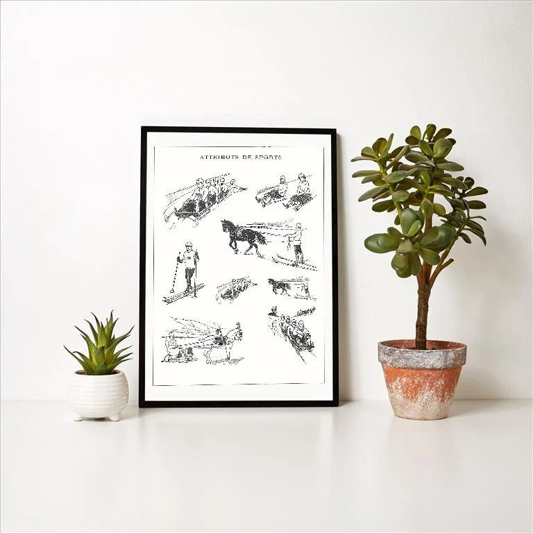 WS-203 Images of Winter Sports - Vintage Image Art Print, Individual Print