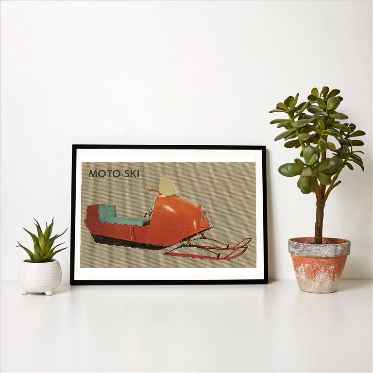 WS-151 Moto-Ski, Early Snomobile - Vintage Image Art Print, Individual Print