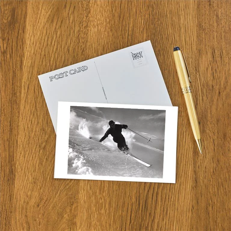 WS-196 Skiing in Powder - Vintage Image Postcard, Pack of 10