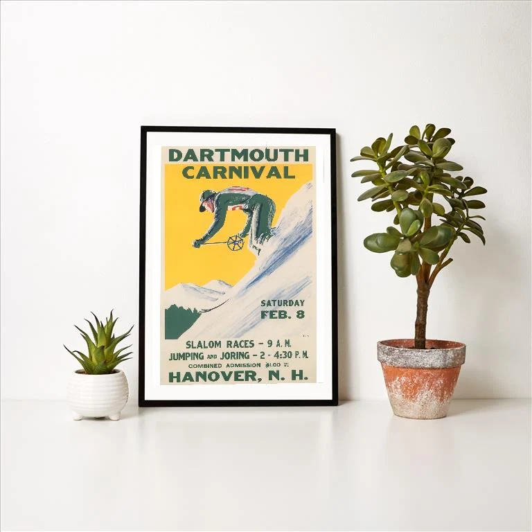 WS-132 Poster for Dartmouth Skiing Carniival - Vintage Image Art Print, Individual Print