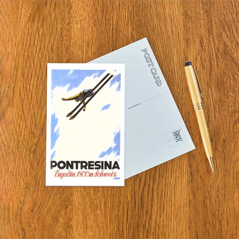 WS-192 Travel Poster for Pontresina - Vintage Image Postcard, Pack of 10
