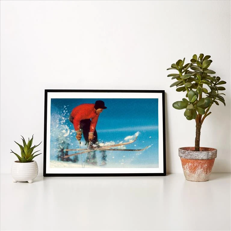 WS-105 Mogul Skier - Vintage Image Art Print, Individual Print