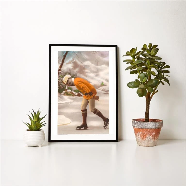 WS-05 Old Fashioned Speed Skater - Vintage Image Art Print, Individual Print