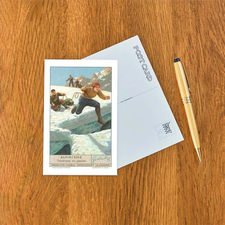 WS-180 Jumping over Crevasse - Vintage Image Postcard, Pack of 10