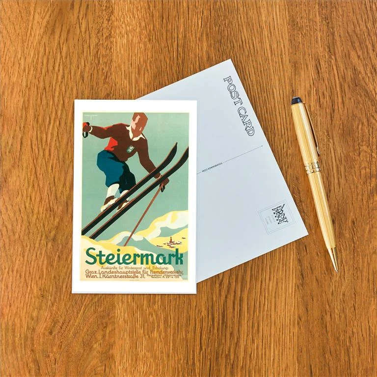 WS-142 Steiermark Ski Poster - Vintage Image Postcard, Pack of 10