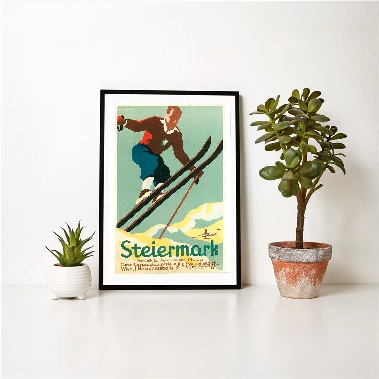 WS-142 Steiermark Ski Poster - Vintage Image Art Print, Individual Print