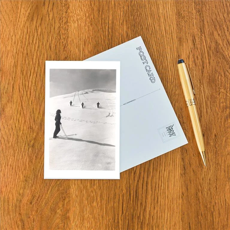 WS-104 Skiers Making Tracks - Vintage Image Postcard, Pack of 10