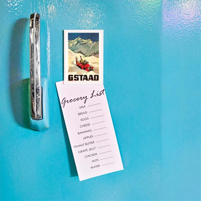WS-47 Gstaad Ski Poster - Vintage Image Magnet, Pack of 6