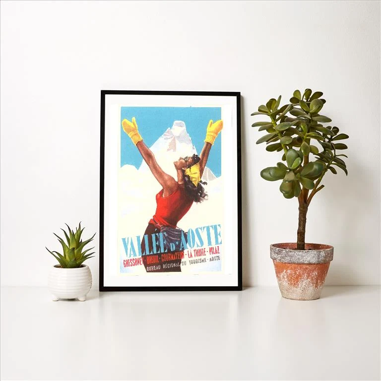 WS-10 Valle D'Aoste Ski Resort Poster - Vintage Image Art Print, Individual Print