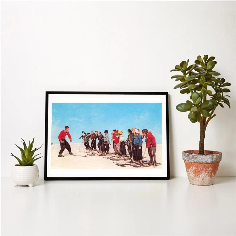 WS-96 Ski Class for Kids - Vintage Image Art Print, Individual Print