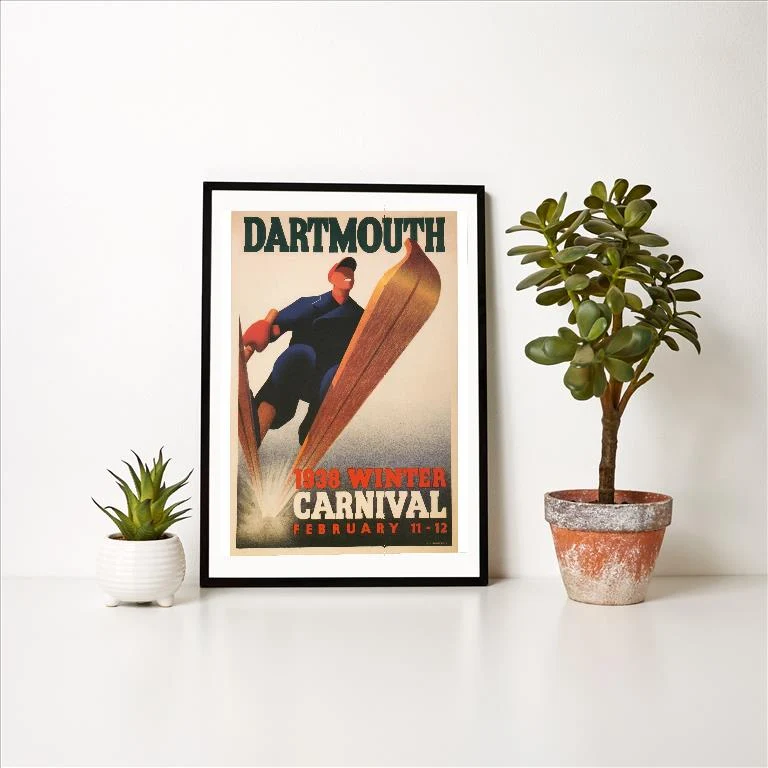 WS-137 Skier, Dartmouth Winter Carnival - Vintage Image Art Print, Individual Print