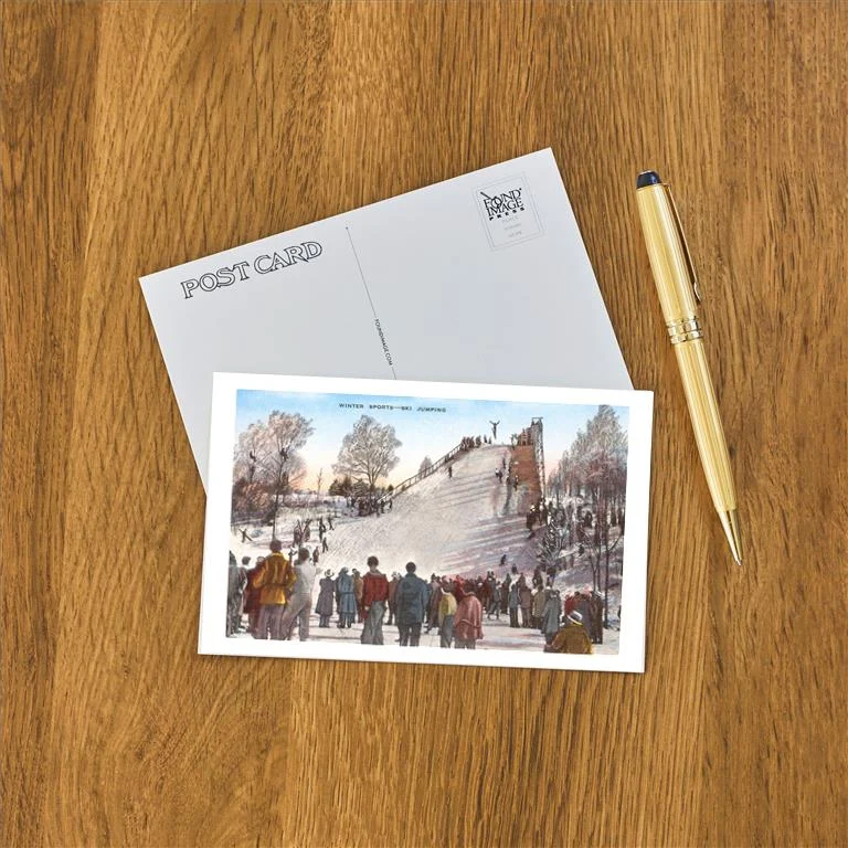 WS-09 Ski Jumping - Vintage Image Postcard, Pack of 10