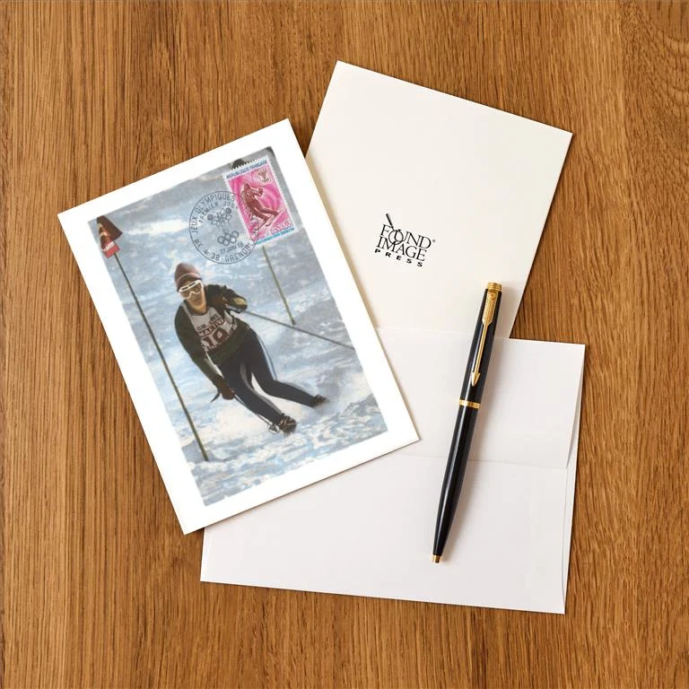 WS-92 Slalom Ski Racing - Vintage Image Greeting Card, Pack of 4