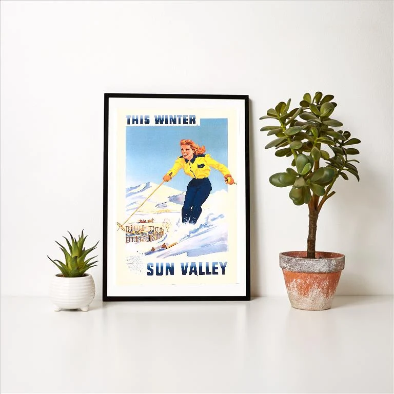 WS-194 Travel Poster for Sun Valley - Vintage Image Art Print, Individual Print
