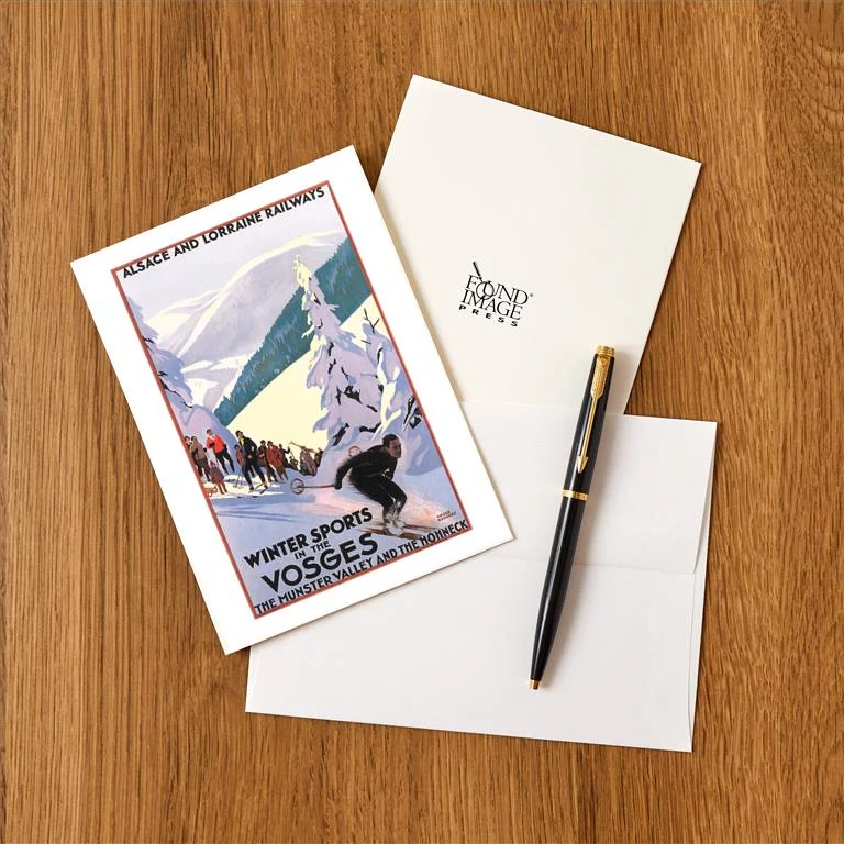 WS-201 Travel Poster for Vosges - Vintage Image Greeting Card, Pack of 4