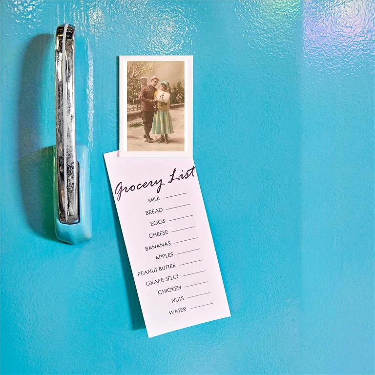 WS-30 Bonne Annee, Skating Couple - Vintage Image Magnet, Pack of 6
