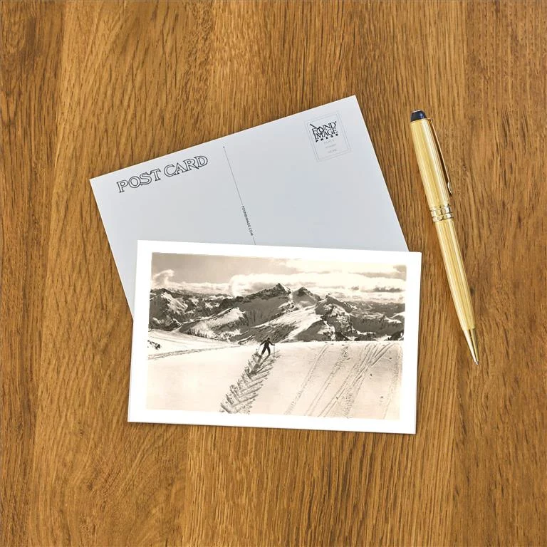 WS-08 Skier Doing Herring-Bone Uphill - Vintage Image Postcard, Pack of 10