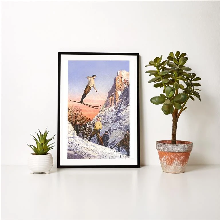 WS-18 Ski Jumper - Vintage Image Art Print, Individual Print