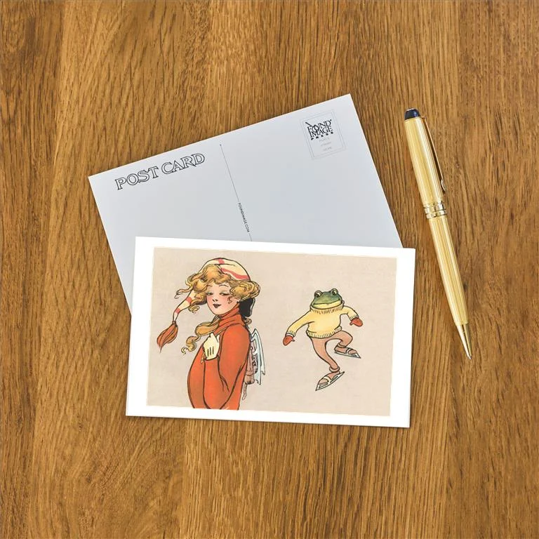 WS-188 Skating Frog and Vamp - Vintage Image Postcard, Pack of 10