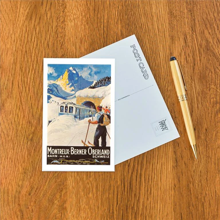 WS-42 Montreux Ski Poster - Vintage Image Postcard, Pack of 10