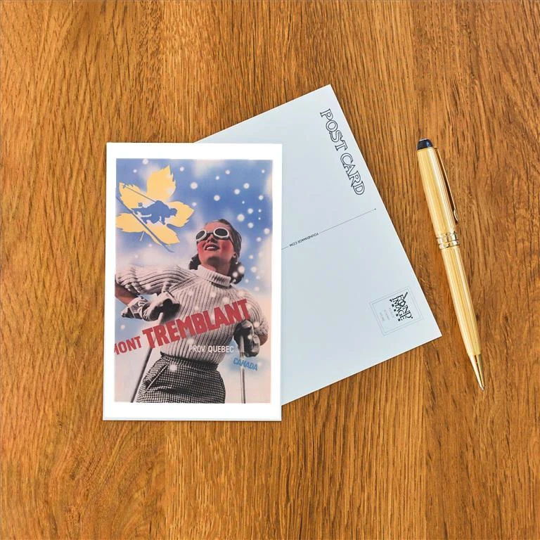 WS-178 Skiing at Mont Tremblant, Quebec - Vintage Image Postcard, Pack of 10