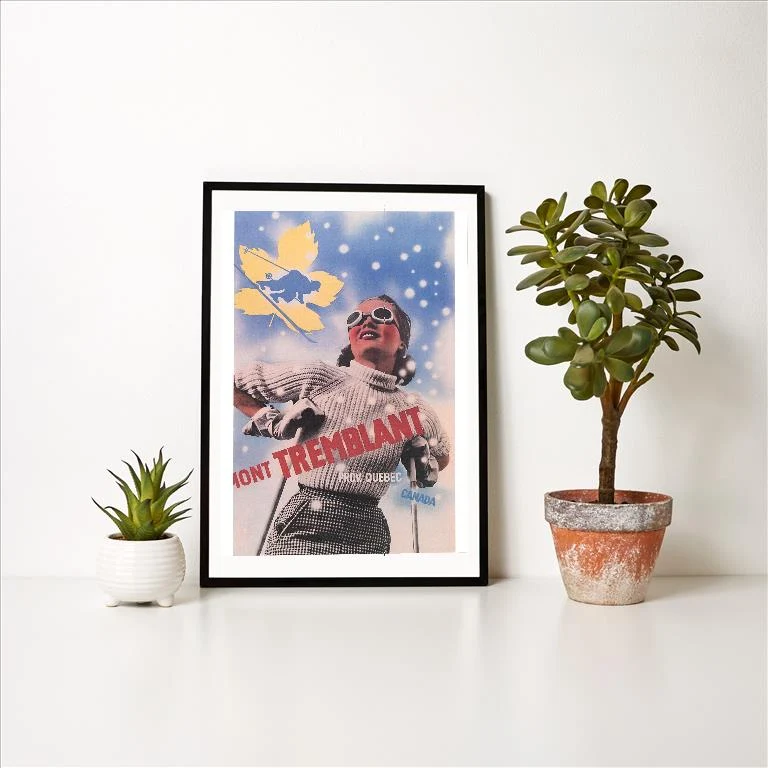 WS-178 Skiing at Mont Tremblant, Quebec - Vintage Image Art Print, Individual Print