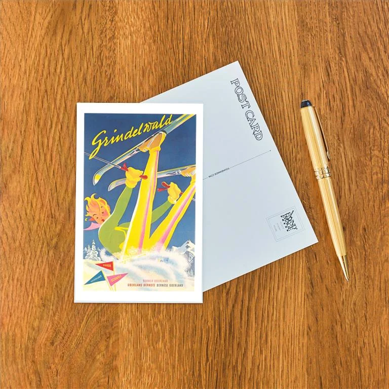 WS-41 Grindelwald Ski Resort, Graphics - Vintage Image Postcard, Pack of 10