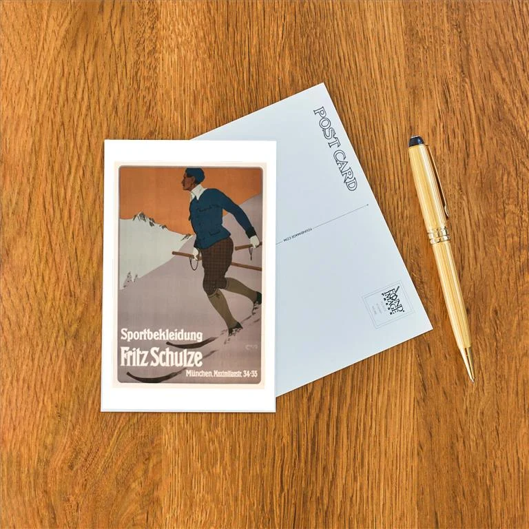 WS-135 Advertisement for Sports Clothing, Skier - Vintage Image Postcard, Pack of 10