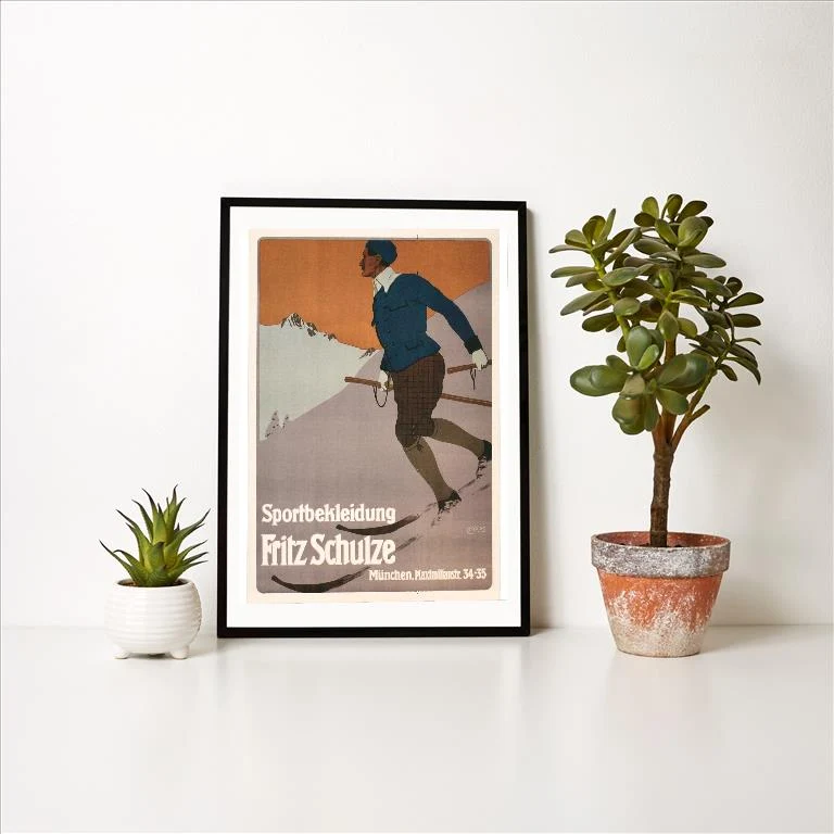 WS-135 Advertisement for Sports Clothing, Skier - Vintage Image Art Print, Individual Print