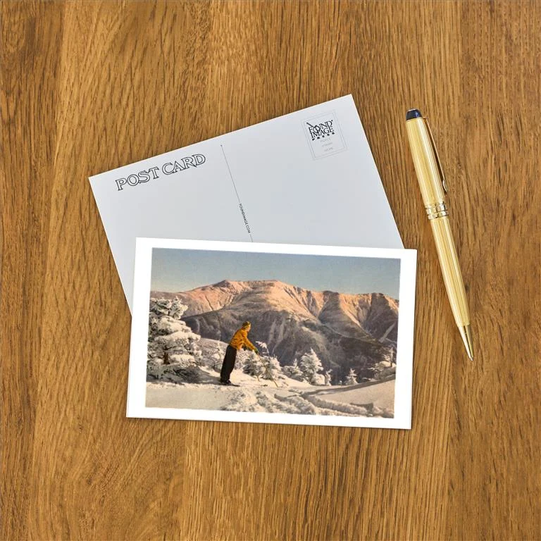 WS-97 Skier Contemplating Mountain - Vintage Image Postcard, Pack of 10