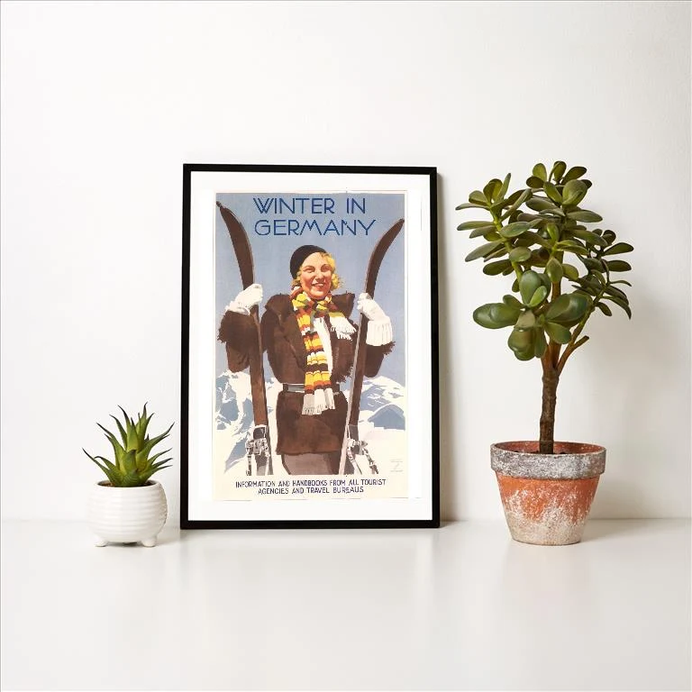 WS-172 Winter in Germany Travel Poster - Vintage Image Art Print, Individual Print