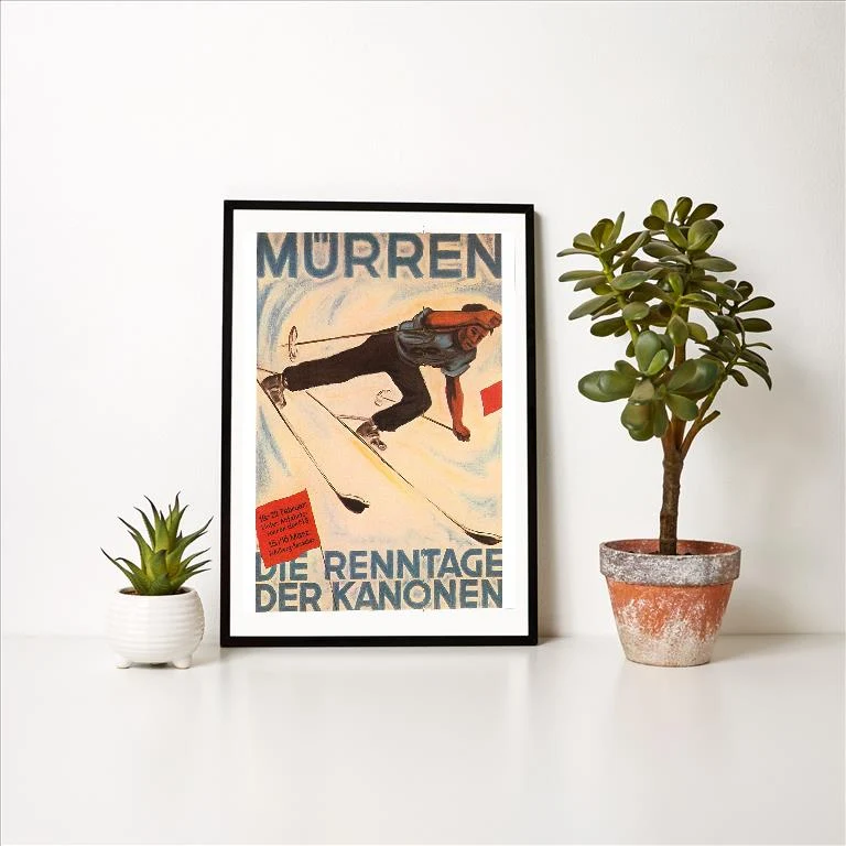 WS-39 German Downhill Ski Poster - Vintage Image Art Print, Individual Print