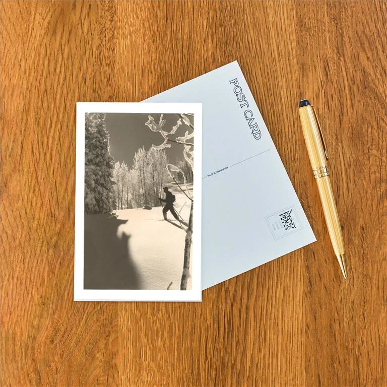 WS-02 Cross-Country Skier in Profile - Vintage Image Postcard, Pack of 10