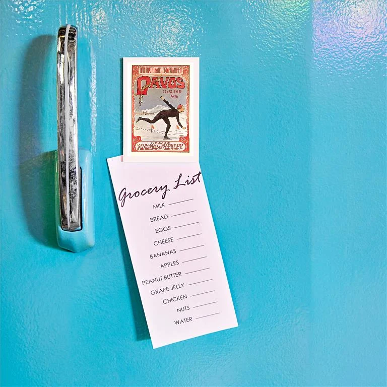 WS-43 Swiss Speed Skating Poster, Davos - Vintage Image Magnet, Pack of 6