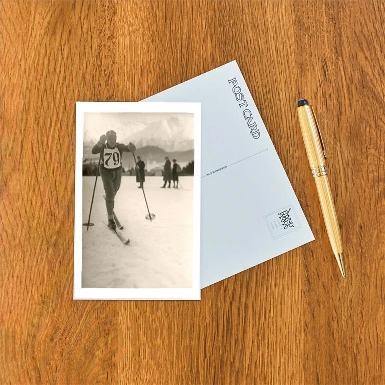 WS-163 Ski Competitor - Vintage Image Postcard, Pack of 10