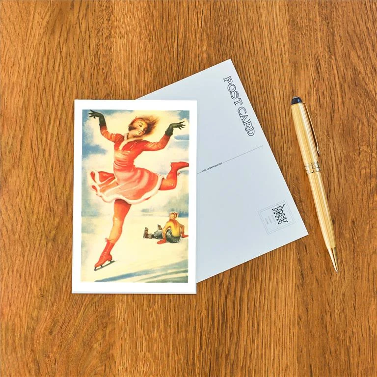 WS-124 Acrobatic Skater Flitting By - Vintage Image Postcard, Pack of 10