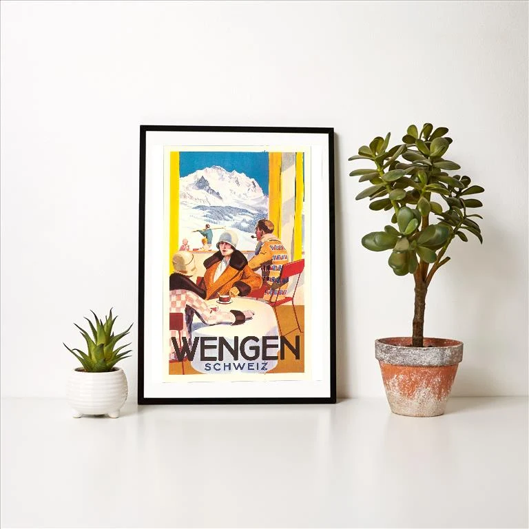 WS-40 Advertisement for Swiss Ski Resort - Vintage Image Art Print, Individual Print