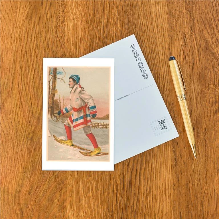 WS-189 Old Time Snow Shoer - Vintage Image Postcard, Pack of 10