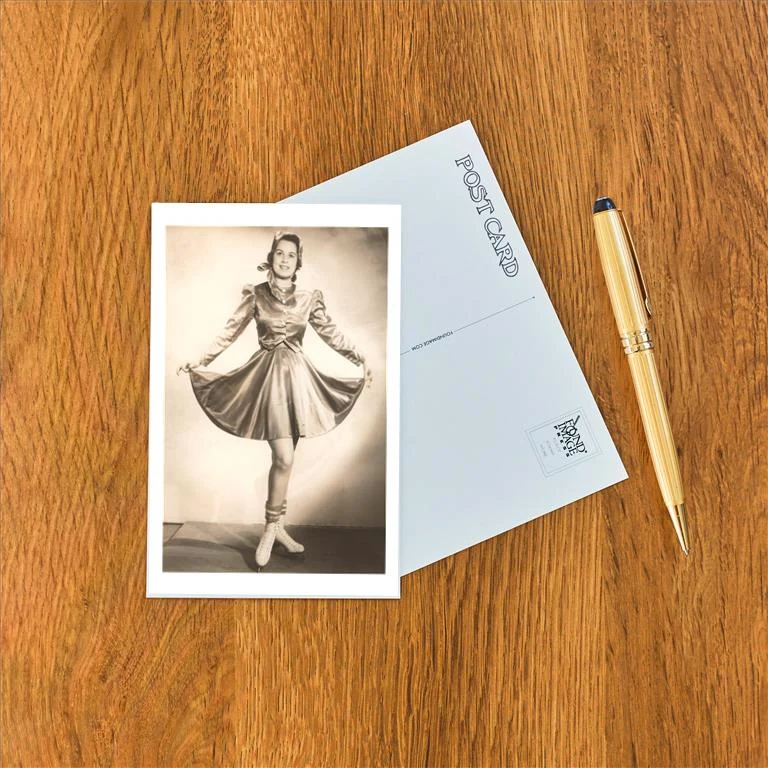 WS-54 Woman Ice Skater in Tasteful Skirt - Vintage Image Postcard, Pack of 10